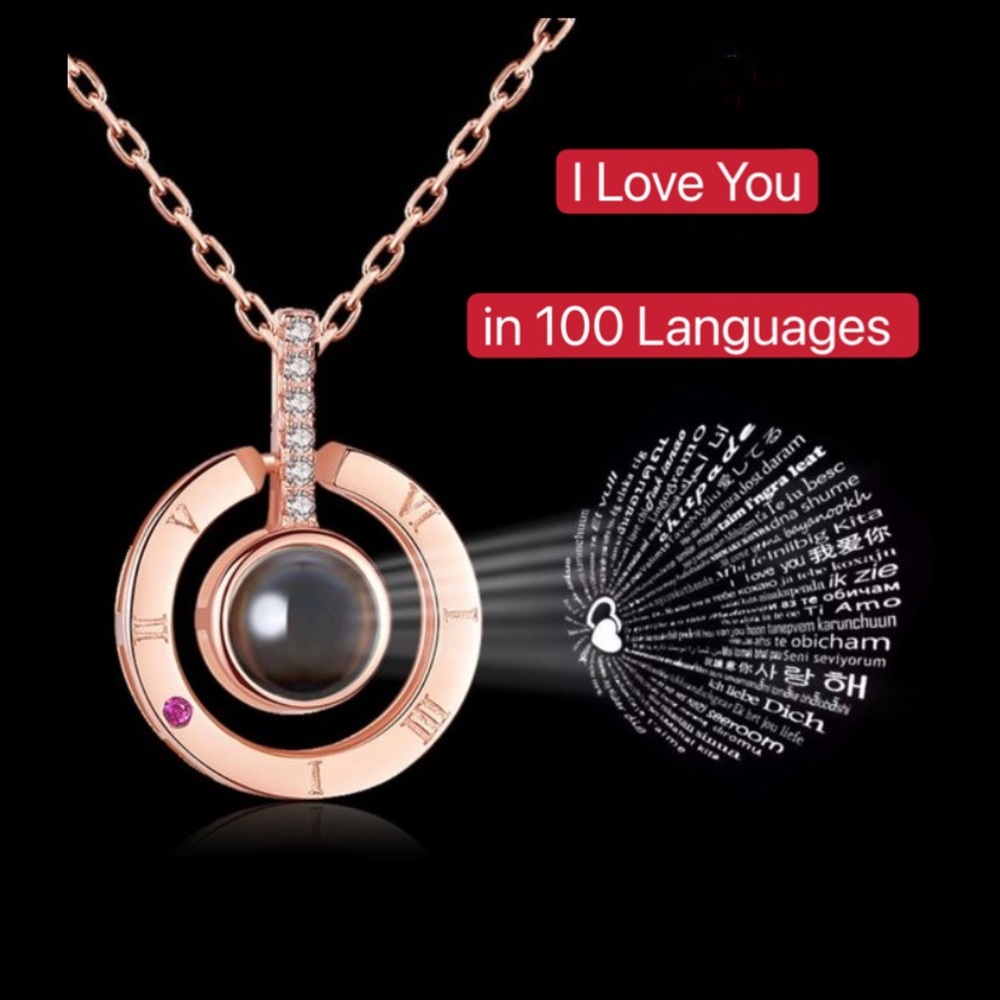 I Love You Gift Circle Stone Necklace - Picture 3 of 12
